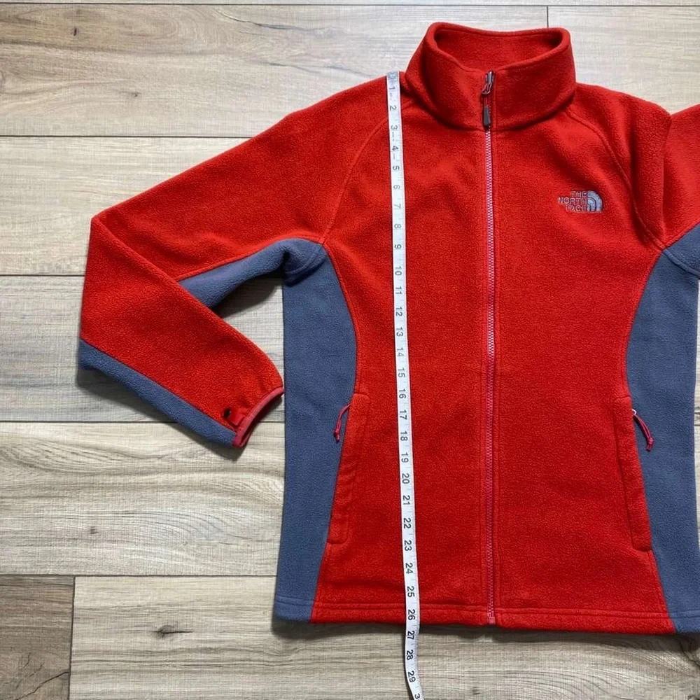 North Face Mens Khumbu 2 Jacket Full Zip Front Long Sleeve Jacket Small Red Gray
